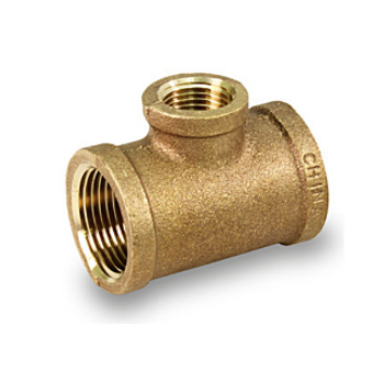 Merit Brass XNL106-242408 1 1/2" X 1/2" Brass Reducing Tee Lead-Free