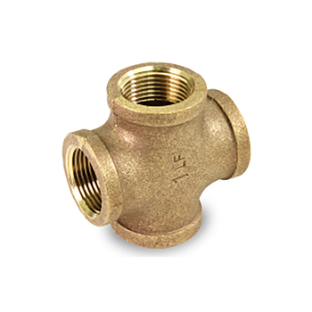 Everflow BRCR0200-NL 2" Brass Cross Tee Lead-Free