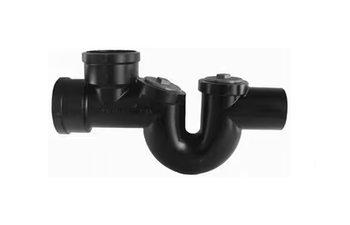 Charlotte Pipe 02553 4" Cast Iron Extra Heavy Running Trap With Double Cleanout and Tee Branch