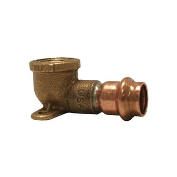 Apollo 10075366 ApolloPress [8707-3-5] 1/2" Copper Press Small Diameter 90° Drop Ear Elbow (P X FPT )