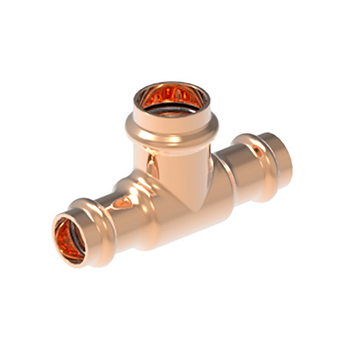 Apollo 10077810 ApolloPress 811BH 1/2" X 1/2" X 3/4" Copper Press Small Diameter Reducing Tee (C X C X C)