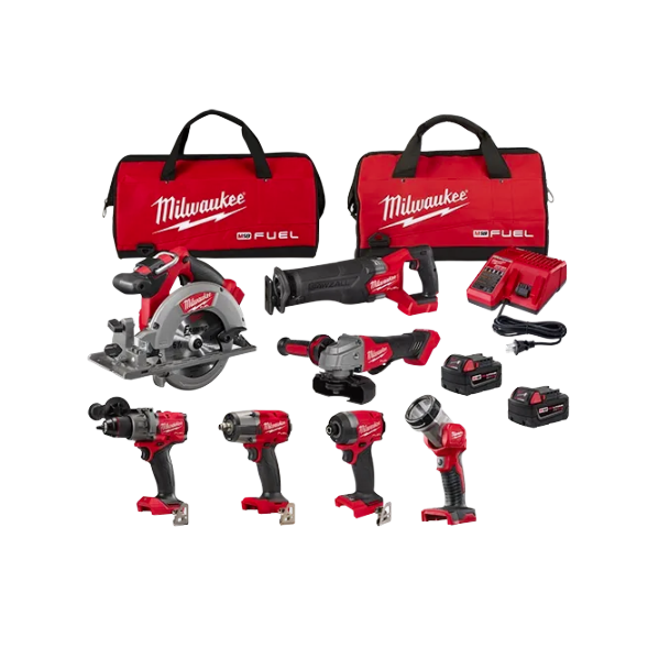 Milwaukee 3697‑27 M18 FUEL 7‑Tool Combo Kit – Drill, Impact, Saws