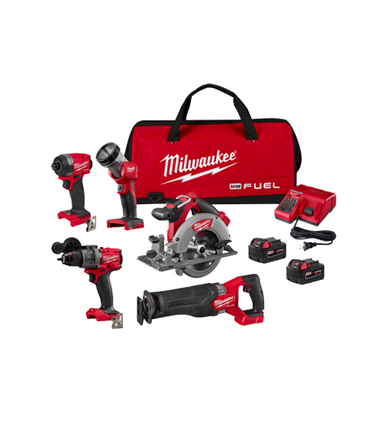 Milwaukee 3697-25 M18 FUEL 5-Tool Combo Kit - 24hr Supply