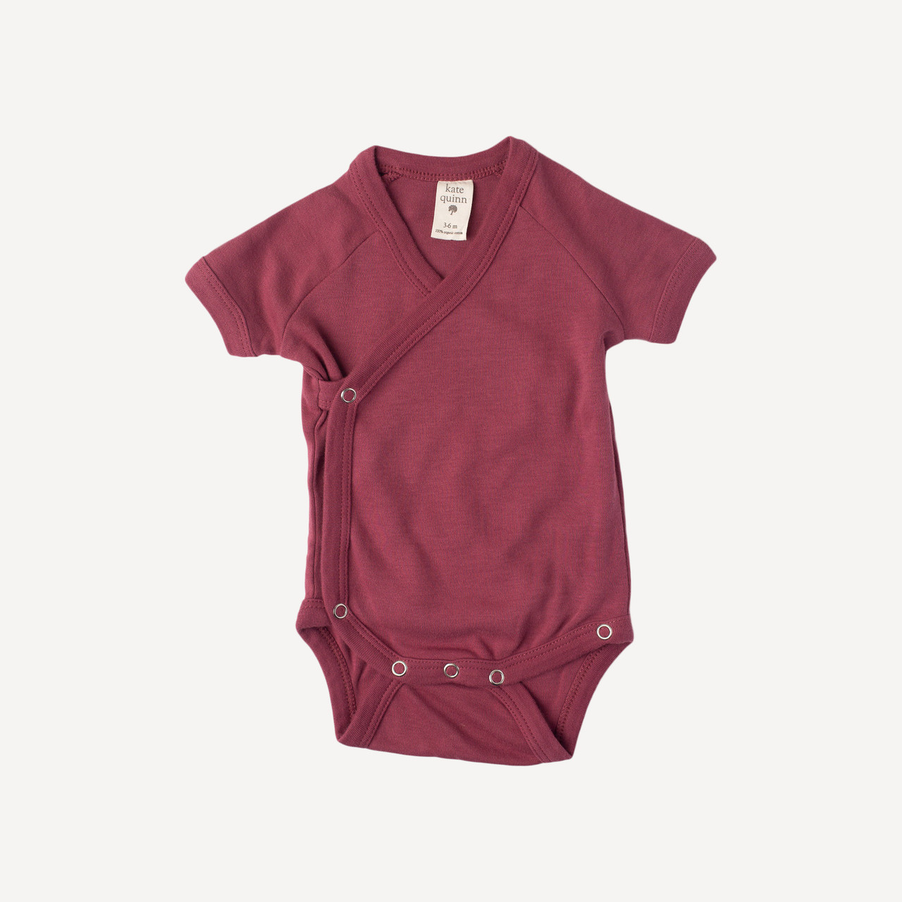 Short Sleeve Kimono Bodysuit Organic Cotton Cherry Kate Quinn