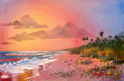 Island Sunset - Note card