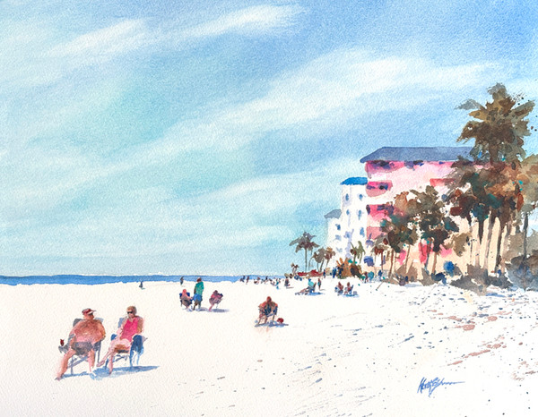  Beach Therapy, a watercolor painting by Keith E. Johnson