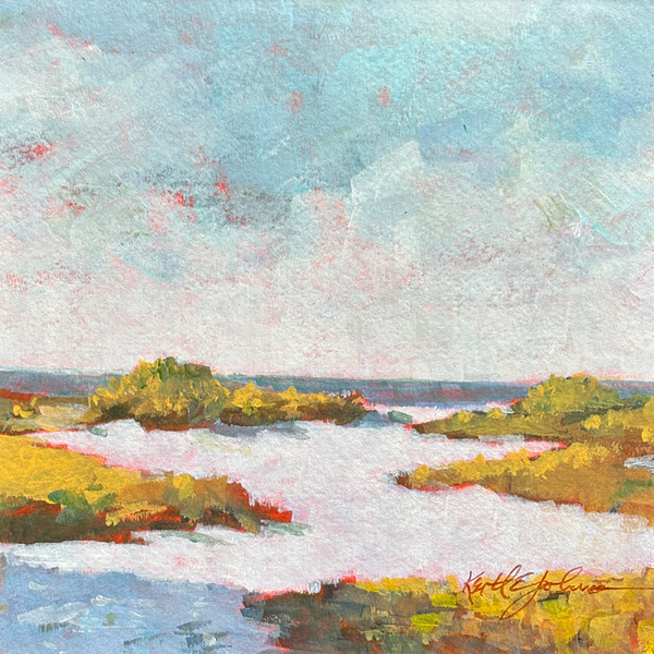 “Study in Sand and Sky” is a serene coastal painting inspired by Old Masters, featuring a sunlit dune path and soft sky tones that evoke timeless tranquility.