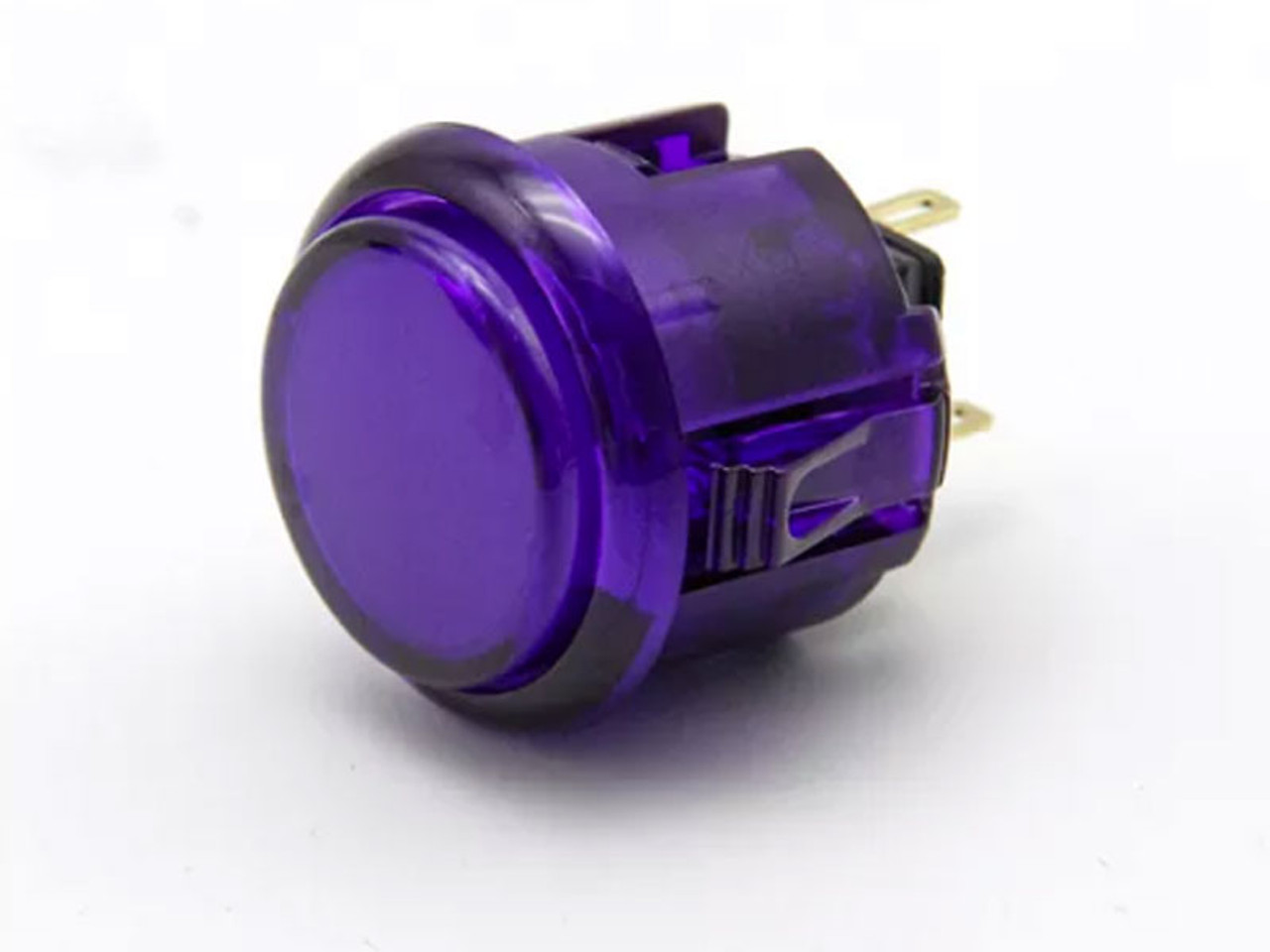 Qanba Gravity 24-KS 24mm Snap-in Clear Mechanical Pushbutton - Clear Violet