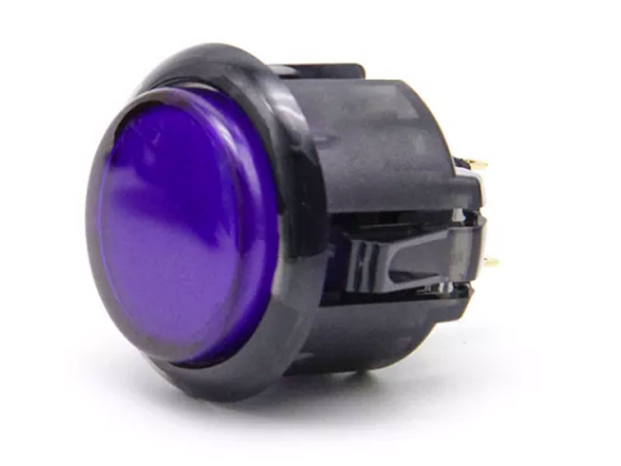Qanba Gravity 24-KS 24mm Snap-in Clear Mechanical Pushbutton - Clear Violet  Black