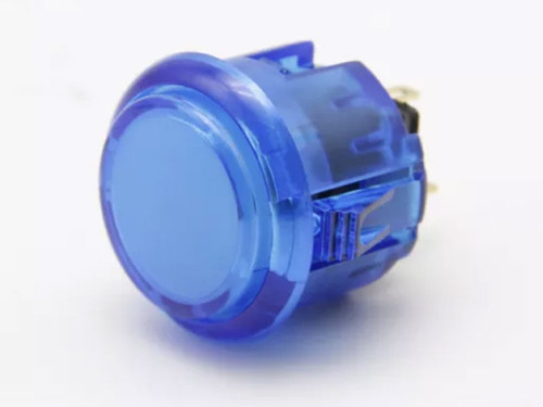 Qanba Gravity 24-KS 24mm Snap-in Clear Mechanical Pushbutton - Clear Blue