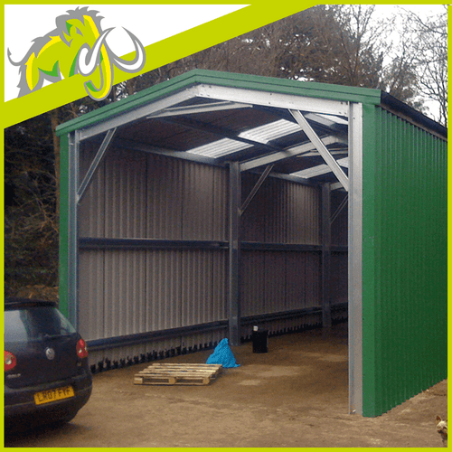 Garage, workshop, storage, open fronted Steel Building - 3.6m x 6m x 3m eve