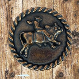 Cowboy Bull rider Cabinet Knobs Rope Trim - Front view