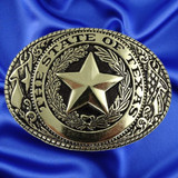 Texas State Seal Trophy Belt Buckles - Front View