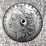 Morgan Coin Conchos - rear view without Concho screw inserted.