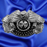 Eagle Cross Trophy Buckle - Front View