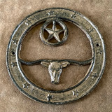 Metal Cut Out Of Longhorn & Star Metal Art