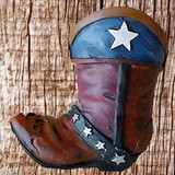 Western Texas Cowboy Boot with Star measures approximately 3 1/2" X 4 1/4"