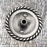 Western Rodeo Calf Roper Concho - rear view without concho screw inserted.