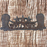 Rustic Metal Boot & Star Welcome Sign