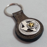 Texas Key Fob Brown Leather