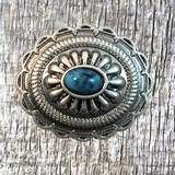 Southwest Oval Turquoise Antique Nickel Concho