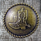 Cowboy Boot Antique Brass Cabinet Knob