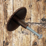 Western Cowboy At The Cross Cabinet Hardware Knob Drawer Pulls - Back view with 1-inch screw inserted.  1-inch screw is included with purchase.