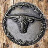 Western Texas Longhorn Cabinet Knob & Drawer Pull - Front view