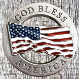 Sterling plated hand rubbed antique and enamel finish 1-3/8" concho with screw back - Front View