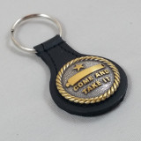 TEXAS COME AND TAKE IT KEY FOB BLACK LEATHER