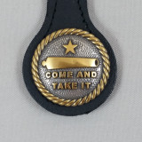 TEXAS COME AND TAKE IT KEY FOB BLACK LEATHER