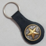 Texas Star Key Fob BLack Leather