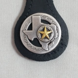 Texas Key Fob Black Leather