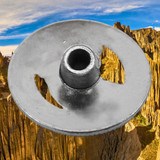 Wide Mouth Bass Wildlife 1-3/8-inch Concho - Rear view without screw inserted