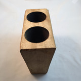 TWO (2) HOLE WOODEN MEXICAN SUGAR MOLD CANDLE HOLDER 