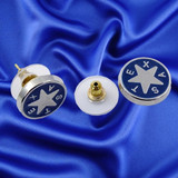 Lorenzo de Zavala Flag of 1836 Ear Studs - Front & rear