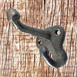 Wall Mount Coat & Hat Hook Cast Iron - Front view