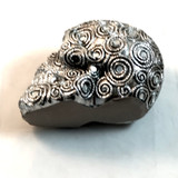 Tribal Silver Skull Figurine Statue Sculpture
