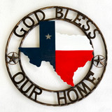 Texas Metal Art State Of Texas With Stars God Bless Our Home