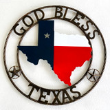 Texas Metal Art State Of Texas With Stars God Bless Texas