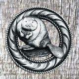 Boy Scout Wood Badge Critter Beaver Concho—front view.