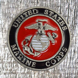 UNITED STATES MARINE CORPS ENAMEL COLORS 1 Inch Concho - Front view