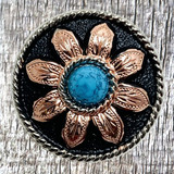 Southwest Desert Daisy 1-1/2 Inch Concho - front view.