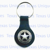 Texas Rangers Star Key Fob Black Leather
