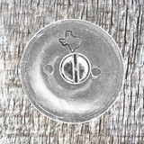 TCU Purple Finish Concho - rear view with concho screw inserted.