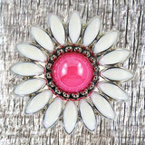 Pink Bling Daisy 1-1/4 Inch Concho