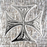 Silver Finish Maltese Cross Concho