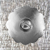 Midnight Desert Bloom Conchos - rear view with Concho screw inserted.