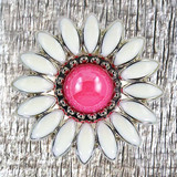 Pink Bling Daisy 1-1/2 Inch Concho