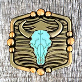 American Southwest Turquoise Buffalo Concho 2 Inch - rear view.